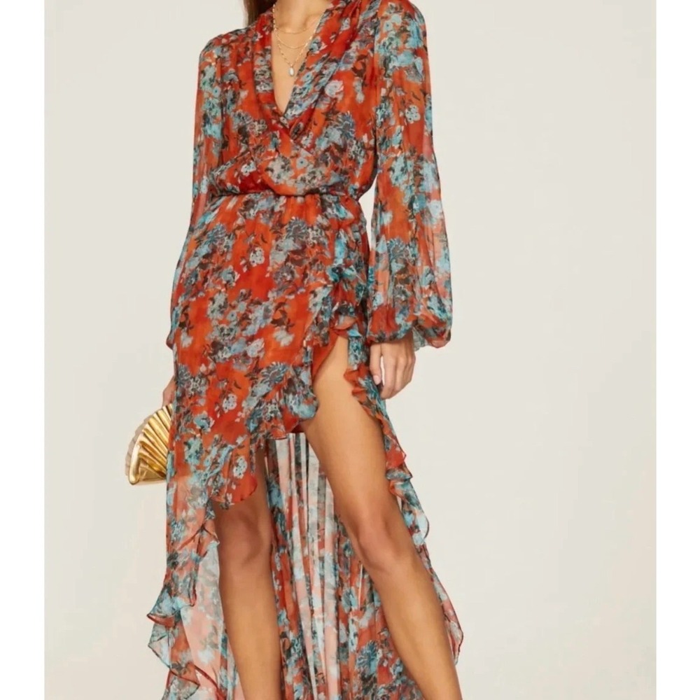 Caroline Constas LIV dress coral maxi NWT size L